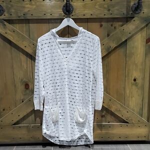 Saint Tropez West White Hooded Tunic with Pockets